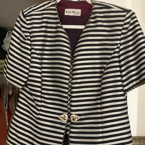Karen Millen Black and White Striped Women's Jacket